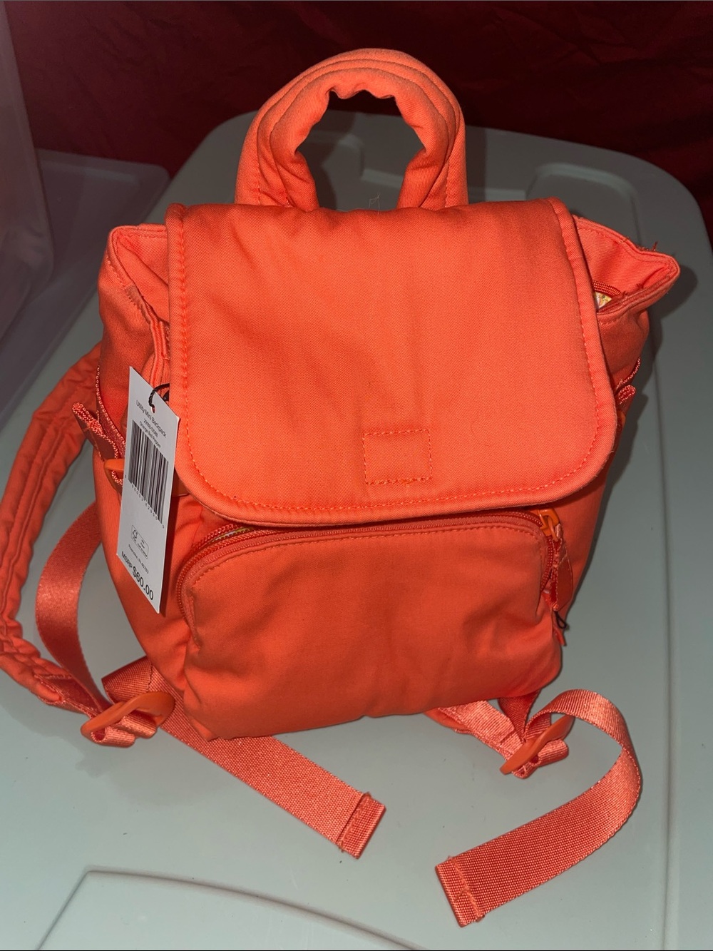 Vera Bradley Utility Mini Backpack Bright Orange NWT
